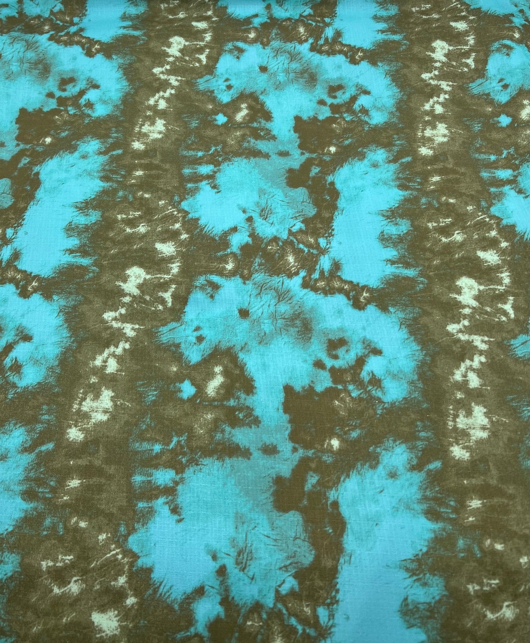 Aqua Blue Green Mix Non Stretch Woven Dress Craft Fabric - T9 Fabrics